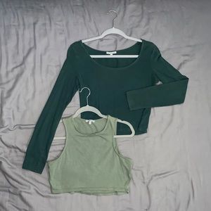Green Crop Tops